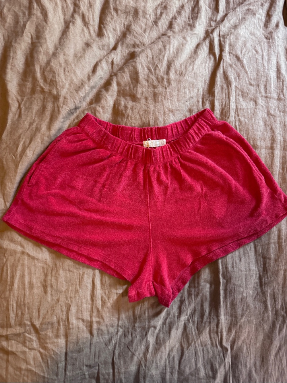 Suzi Kondi Red Terry Lounge Shorts